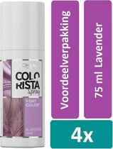 L'Oréal Paris Colorista One Day Spray 75 ml Lavender 4 stuks Voordeelverpakking