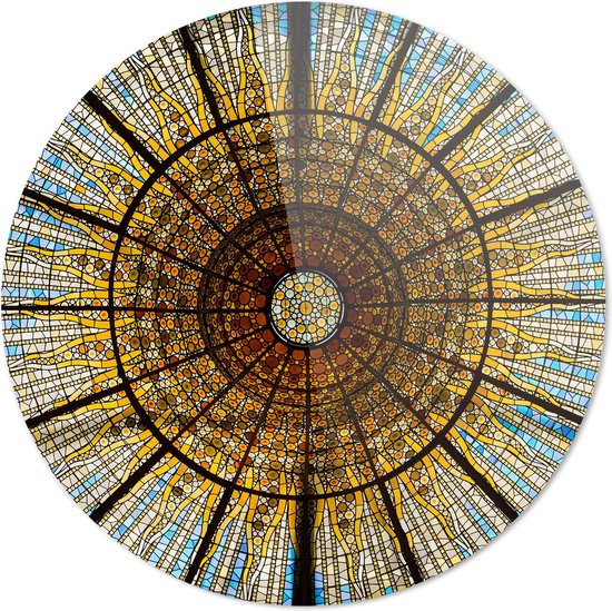 Mozaïek | Glas in lood | Rond Plexiglas | Wanddecoratie 100CM x 100CM | Schilderij |... | bol.com