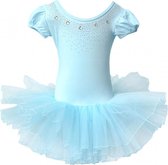 Balletpakje Ballerina glitter + Tutu - Blauw - Ballet - maat 98-104