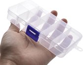 Set van 10 kunststof assortimentsdoosjes (13x7x2.3 cm)