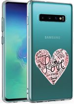 Samsung Galaxy S10 E transparant siliconen hoesje - hartje love