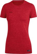 Jako T-Shirt Premium Basics Dames Rood Gemeleerd Maat 40
