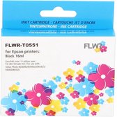 FLWR - Inktcartridge / T0551 / Zwart - Geschikt voor Epson