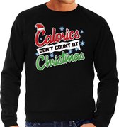 Foute Kersttrui / sweater - Calories dont count at Christmas - zwart voor heren - kerstkleding / kerst outfit 2XL (56)