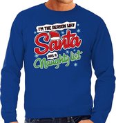 Foute Kersttrui / sweater - Im the reason why Santa has a naughty list - blauw voor heren - kerstkleding / kerst outfit 2XL (56)
