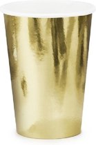 18x Golden party tasses en carton 220 ml - Gobelets jetables - New Years Eve / Birthday / Party Gold Cups