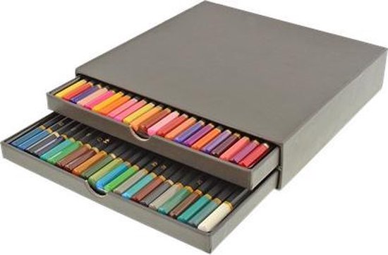 46 Professionele Kleurpotloden in luxe Opbergdoos| Coloured Pencils | Potlood Met Zachte Punt - Craft Sensations
