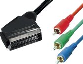 Transmedia Scart (m) - Component 3RCA (m) kabel / zwart - 10 meter