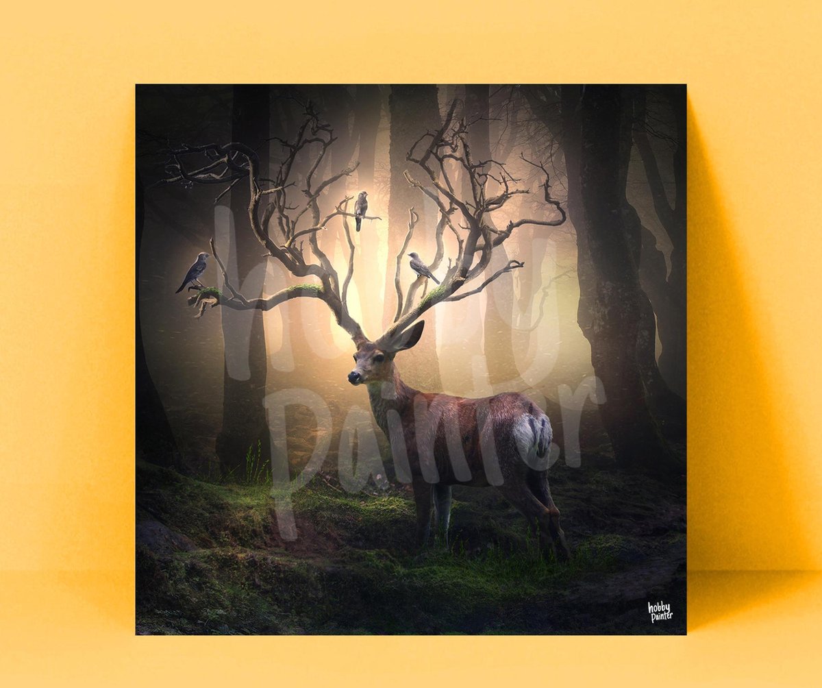 Hobby Painter - Forest deer - Diamond Painting - 50x50 cm - Vierkant - Compleet pakket