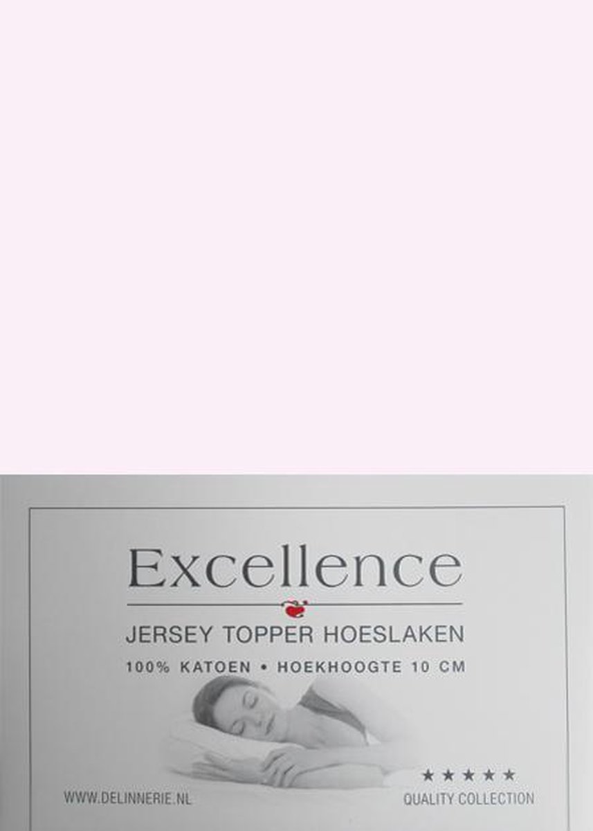 Excellence Jersey Topper Hoeslaken - Eenpersoons - 80/90x200/210 cm - Soft Pink