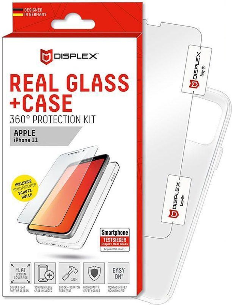 Displex 2D Real Glass + Case Apple iPhone 11 360° Protection Kit