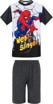 Spider Man Pyjama met korte mouw - grijs - Maat 140