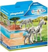 PLAYMOBIL Family Fun Dierenpark  2 zebra's met baby - 70356