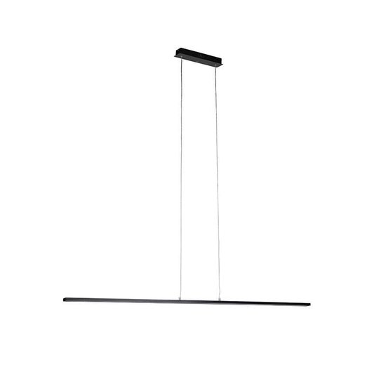 QAZQA banda - Moderne LED Hanglamp voor boven de eettafel | in eetkamer - 1 lichts - L 1510 mm - Zwart - Woonkamer