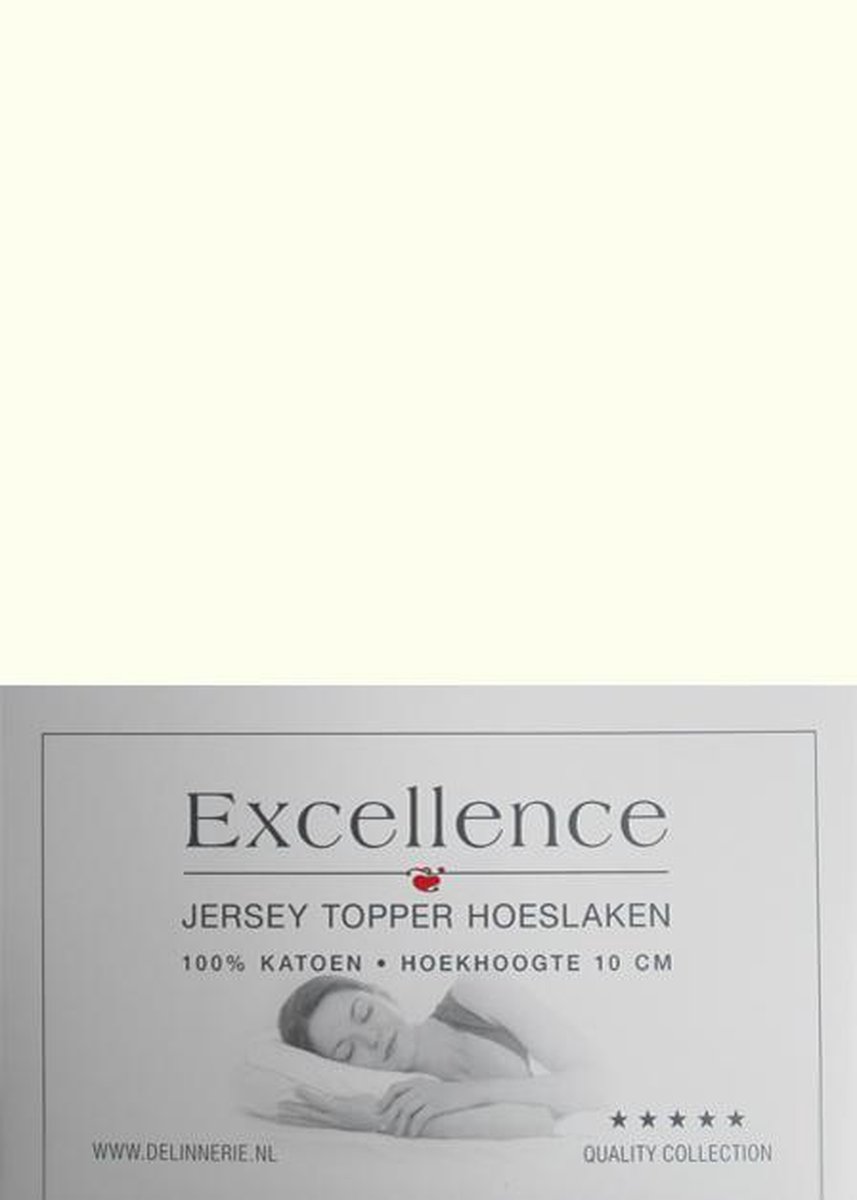 Excellence Jersey Topper Hoeslaken - Eenpersoons - 90/100x210/220 cm - Natural