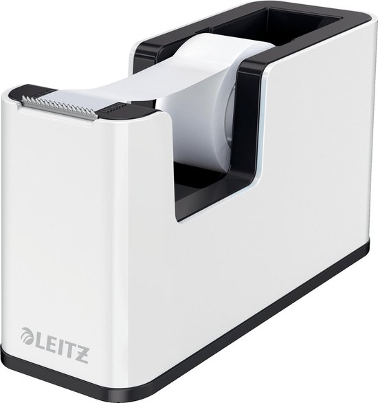 Leitz WOW Plakbandhouder - Inclusief 1 Rol Plakband - Zwart/Wit