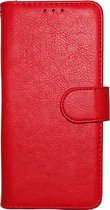 Samsung Galaxy A51 Hoesje - Luxe Kunstlederen Portemonnee Book Case - Rood