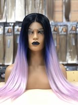 Pruiken dames carnaval/ Synthetic fiber rainbow straight no lace wig - Avril