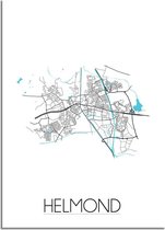 DesignClaud Helmond Plattegrond poster - A2 + fotolijst zwart (42x59,4cm)