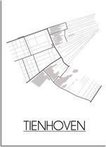 DesignClaud Tienhoven Plattegrond poster A4 + Fotolijst wit (21x29,7cm)
