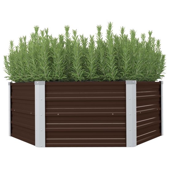 vidaXL Plantenbak verhoogd 320x80x45 cm gegalvaniseerd staal bruin