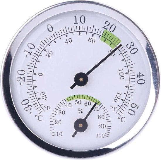 deed het woonadres zwart Thermometer en Hygrometer rond met bi-metaal | bol.com