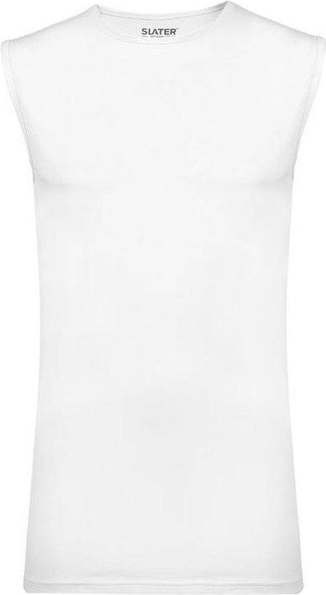 Slater 1700 - Stretch mouwloos T-shirt ronde hals wit S 95% organisch katoen 5% elastan