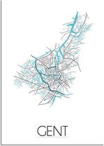 DesignClaud Gent Plattegrond poster A3 + Fotolijst wit