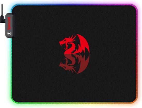 regeren steen Zonnig RED DRAGON Muismat Gaming - Rainbow - Verlichting - Zwart | bol.com