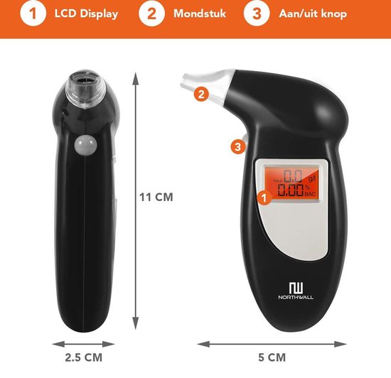 bol.com | Northwall Alcoholtester - Digitale, Draagbare Sleutelhanger  Alcohol Test - Alcohol...
