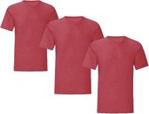 Senvi 3 pack T-Shirts Ronde hals - Maat L - Kleur: Rood Mêlee