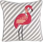 Dutch Decor JOLEIN - Sierkussen met flamingo grijs 45x45 cm