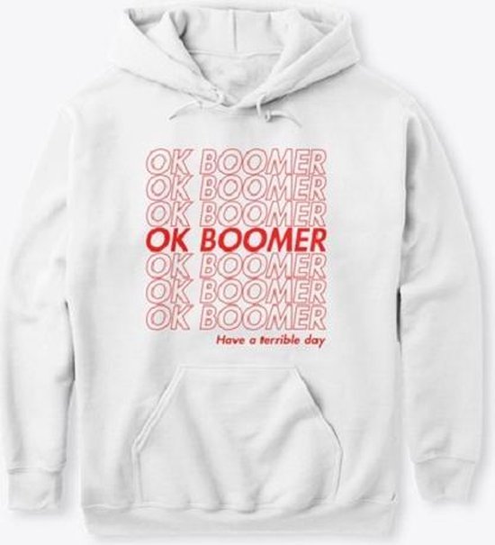 OK Boomer | Hoodie | Generation Z | White | Maat Medium