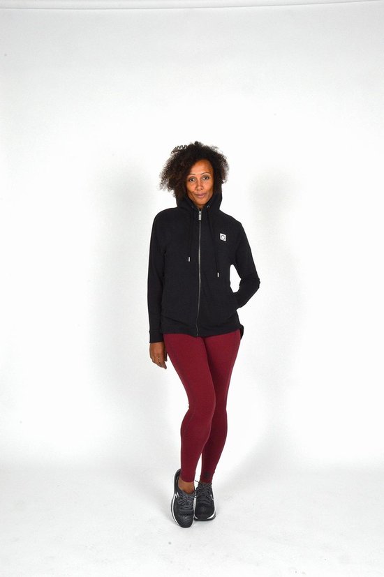 icyzone Sportjack voor dames, loopjack, volledige rits, trainingsjas met capuchon, fitness hoodie met lange mouwen in de winter (S, Donkergrijs
