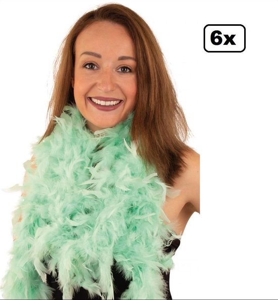 6x Boa vert pastel 180 cm - écharpe en plumes de carnaval pastel fête de  fête | bol.com