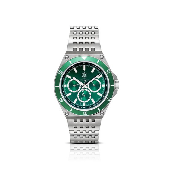 Horloge Arthur - Staal - Ø 42 mm - Heren - Zilver - Groen - NYI Watches |  bol.com