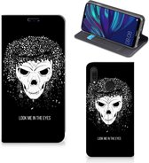 Mobiel BookCase Huawei Y7 hoesje Y7 Pro (2019) Skull Hair