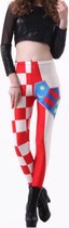 3D Vlaggen Legging (Kroatië) - Wit | Rood