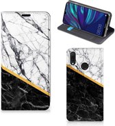 Huawei Y7 hoesje Y7 Pro (2019) Standcase Marble White Black