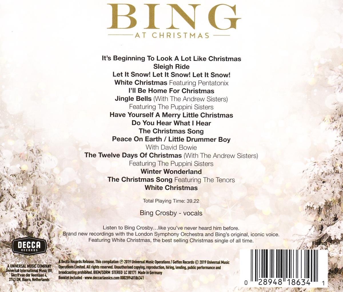 Bing Crosby Bing At Christmas, London Symphony Orchestra CD (album