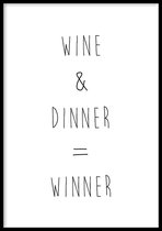 Poster Wine & Dinner - 50x70cm - Keuken posters