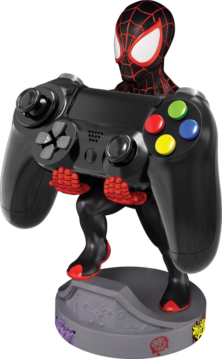 Cable Guy - Miles Morales Spiderman telefoonhouder - Controller Stand met usb oplaadkabel - 8 Inch - Exquisite Gaming