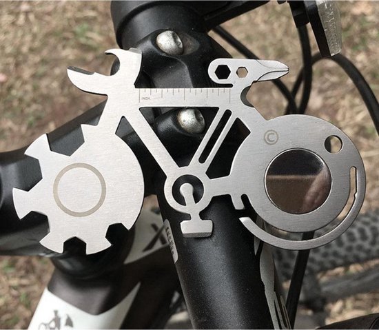 Fiets Multitool - RVS Gereedschap voor fietsreparatie - Gadget voor fietsers - Merkloos