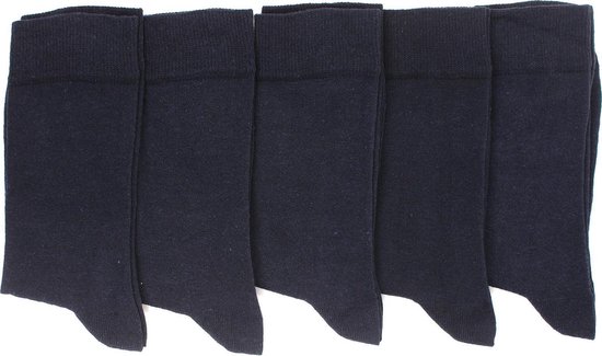 Donkerblauwe sokken - Heren sokken - 5 paar - Normale sokken - Multipack Heren Maat 39-42