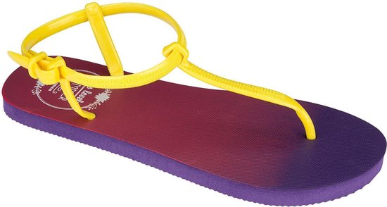 Waimea Teenslippers Dames - Enkelbandje - Paars/Koraal/Geel - 36