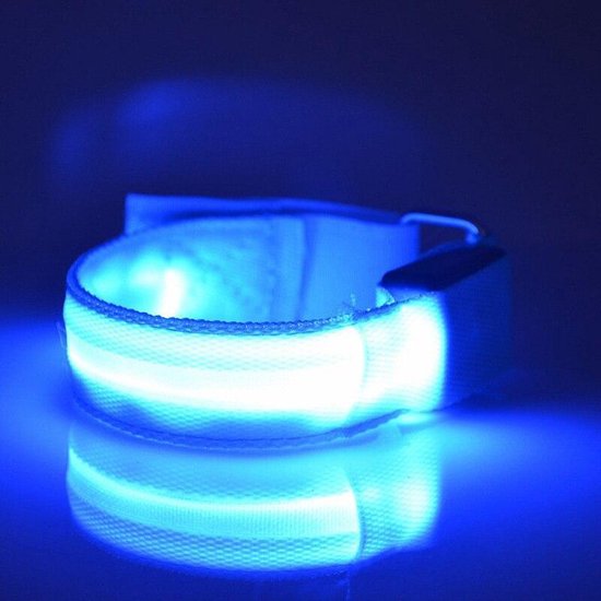 Reflecterende Hardloop Verlichting - Hardloop / Fiets Sport Armband Met LED Verlichting – Blauw - Merkloos