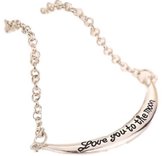 BY-ST6 Armband met quote "Love you to the moon" kleur zilver