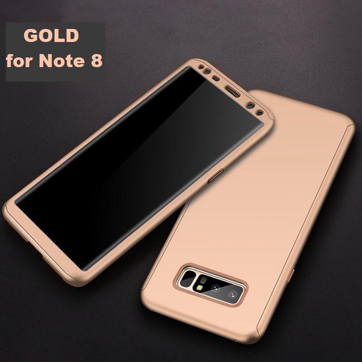 360-graden Frosting Back Cover Set voor Galaxy Note 8 _ Goud