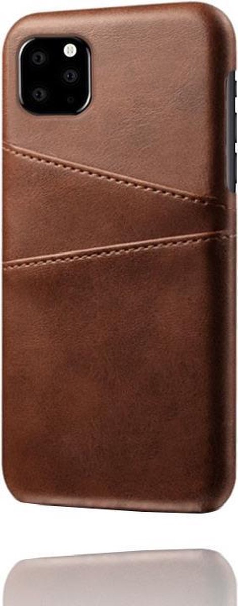 Casecentive Leren Wallet back case - Portemonnee hoesje - iPhone 11 Pro bruin