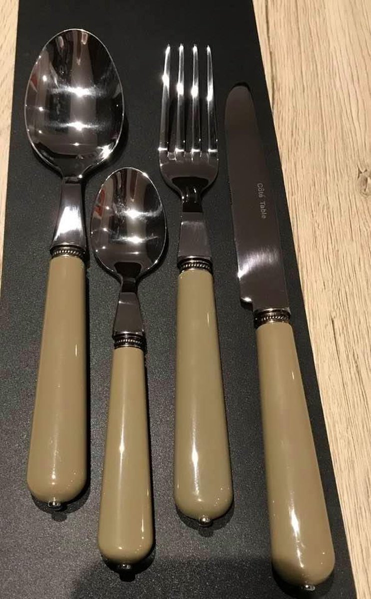 Couverts Cote Table Lucie 24 pièces, acier inoxydable avec lin